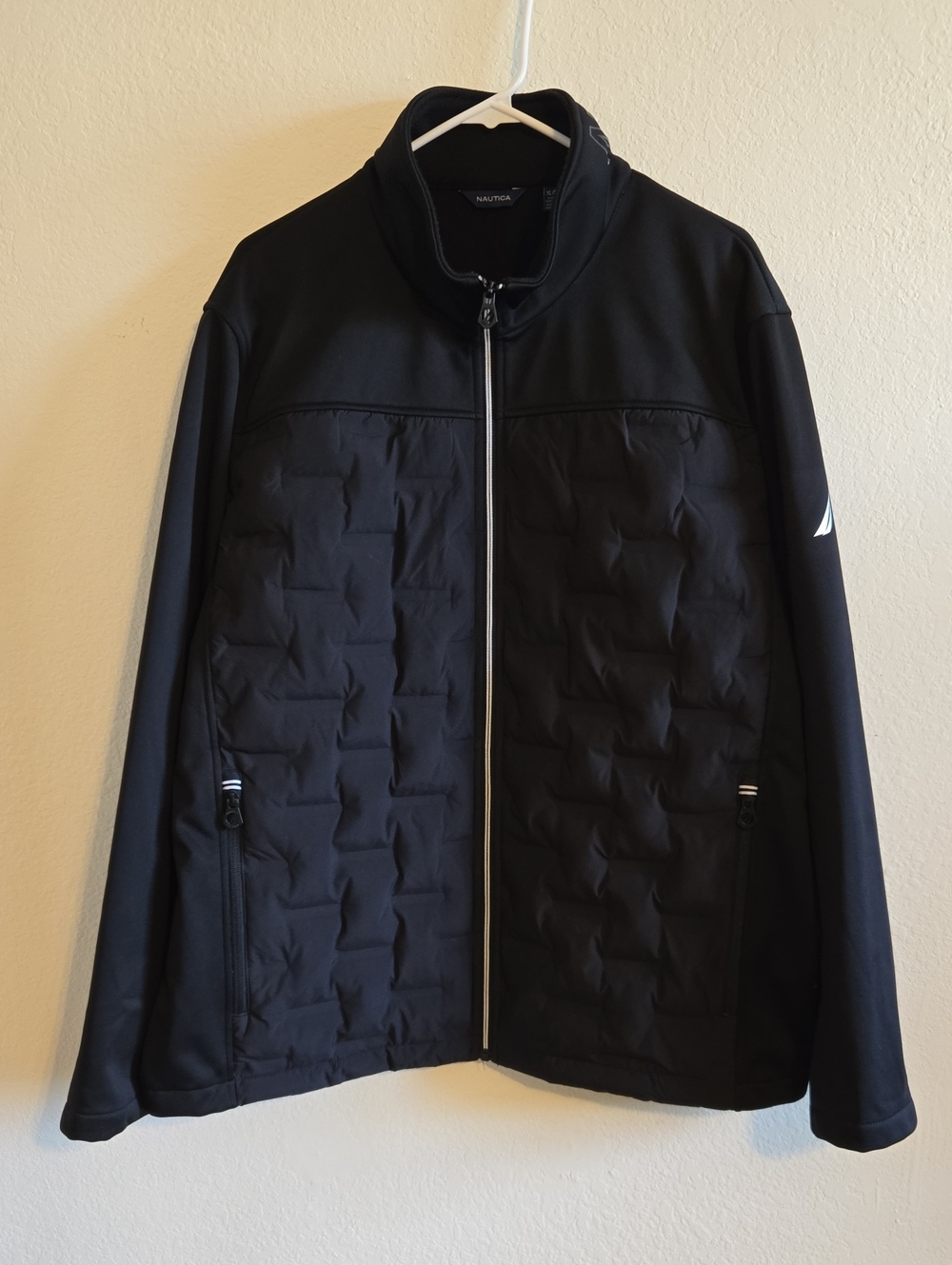 Nautica Black Quilted Hybrid Performance Jacket - XL
